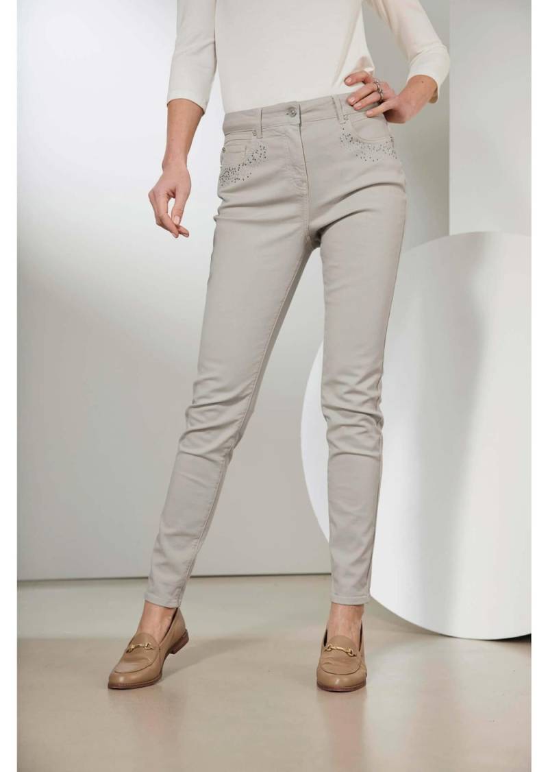 Große Größen Jeans mit verzierten Taschen, Damen, grau, Größe: 54, Baumwolle, Happy Size DE Women von GOLDNER