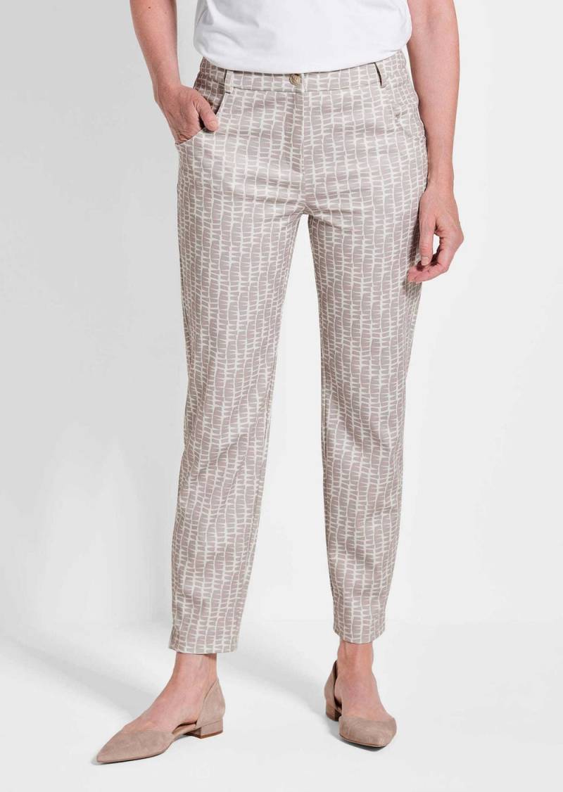 Große Größen Jerseyhose BELLA mit Print, Damen, grau, Größe: 24, Polyester/Elasthan, Happy Size DE Women von GOLDNER