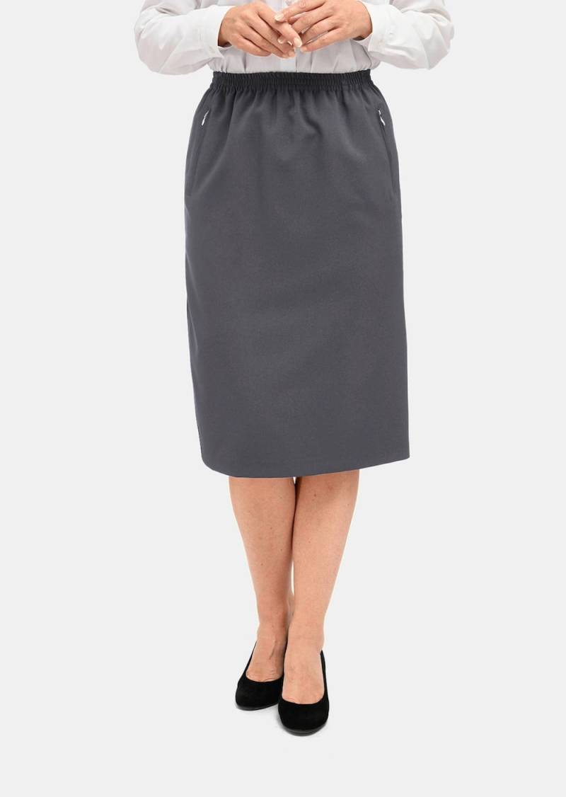 Große Größen Knitterfreier Reiseschlupfrock, Damen, braun, Größe: 54, Polyester, Happy Size DE Women von GOLDNER