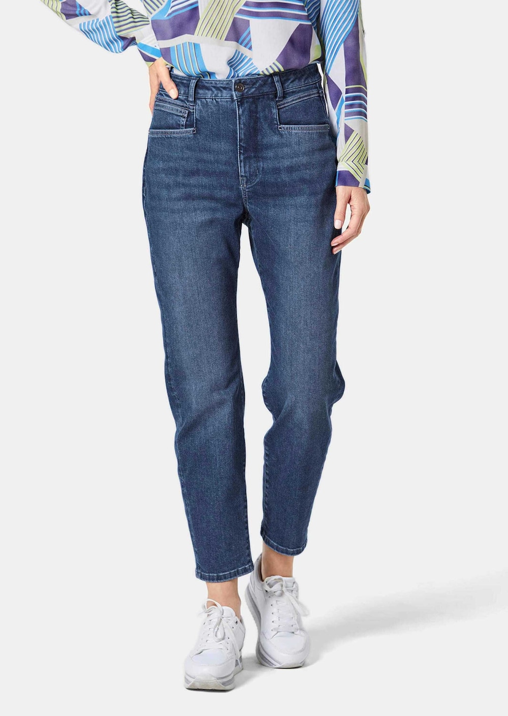 Große Größen Komfort-Fit-Jeans, Damen, grau, Größe: 46, Baumwolle, Happy Size DE Women von GOLDNER