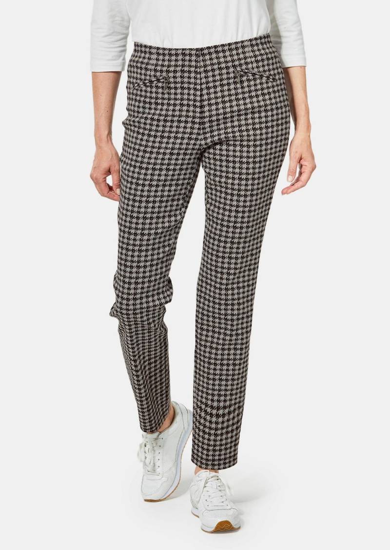 Große Größen Kurzgröße - Hahnentritthose Louisa, Damen, grau, Größe: 26, Baumwolle/Synthetische Fasern, Happy Size DE Women von GOLDNER