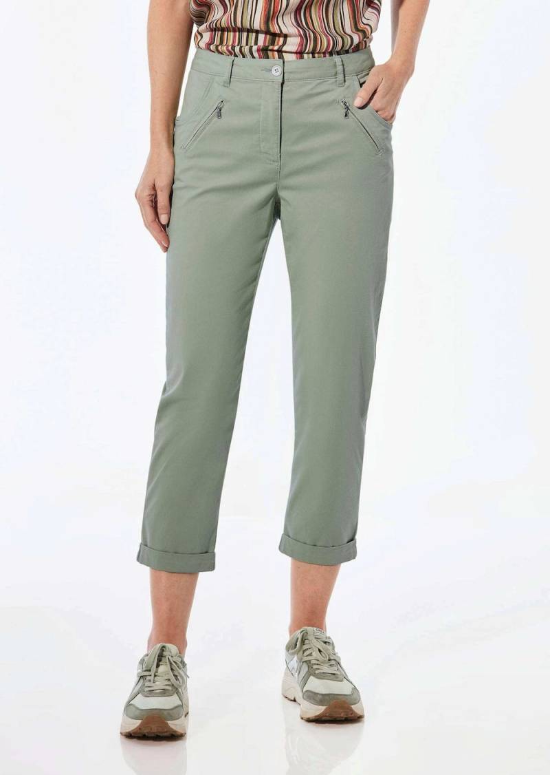 Große Größen Lässige Chinohose mit weichem Peach-Finish, Damen, türkis, Größe: 48, Baumwolle, Happy Size DE Women von GOLDNER