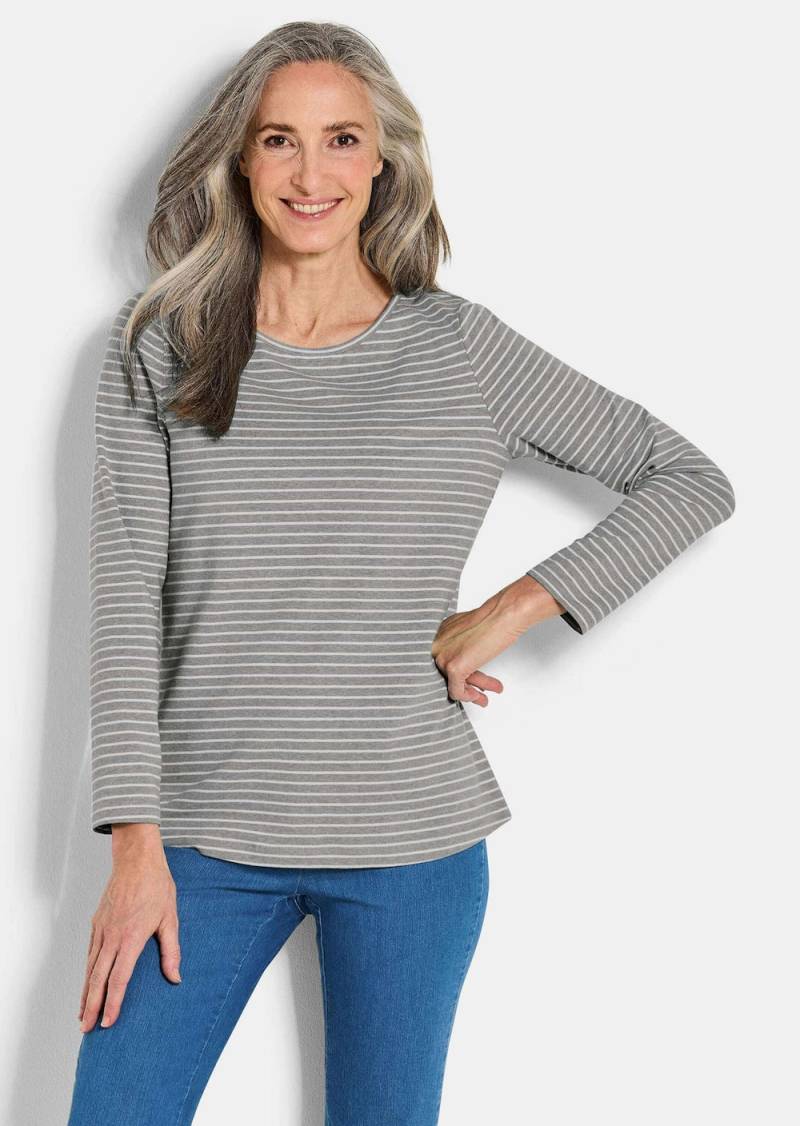 Große Größen Langarm 3er-Baumwollshirt-Set, Damen, grau, Größe: 48, Baumwolle, Happy Size DE Women von GOLDNER