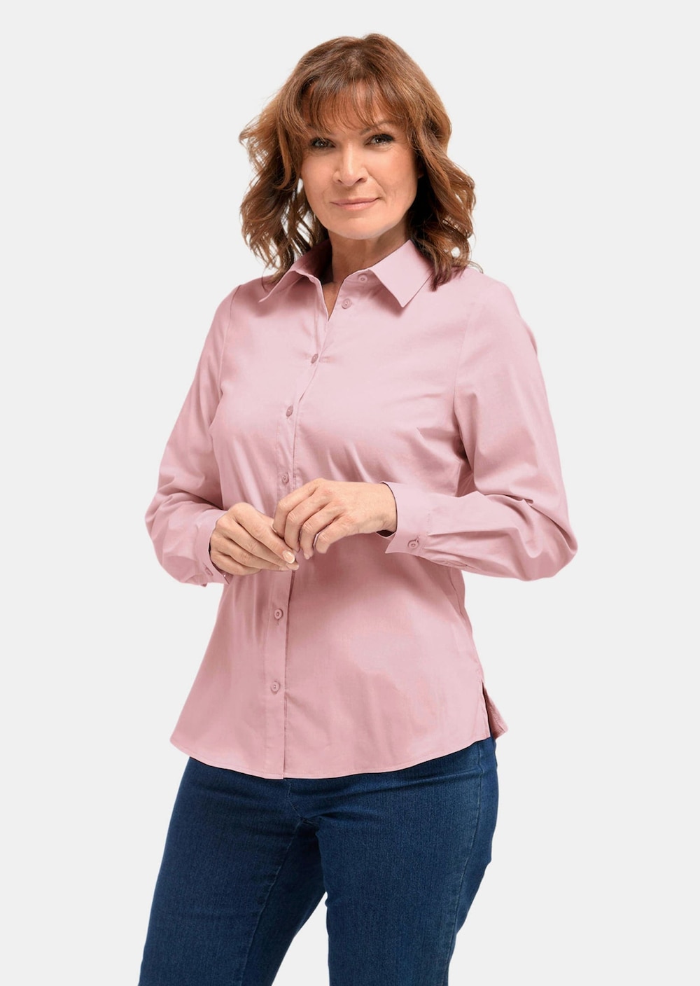 Große Größen Langarmbluse mit Elasthananteil, Damen, rosa, Größe: 25, Baumwolle/Synthetische Fasern, Happy Size DE Women Große Größen Langarmbluse mit Elasthananteil, Damen, rosa, Größe: 25, Baumwolle/Synthetische Fasern, Happy Size DE Women von GOLDNER