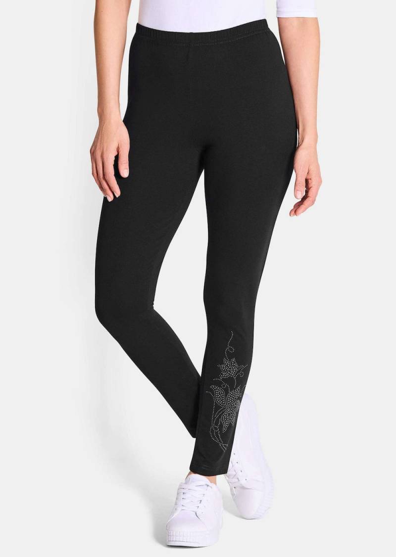Große Größen Bequeme Baumwoll-Leggings, Damen, schwarz, Größe: 52, Baumwolle, Happy Size DE Women von GOLDNER