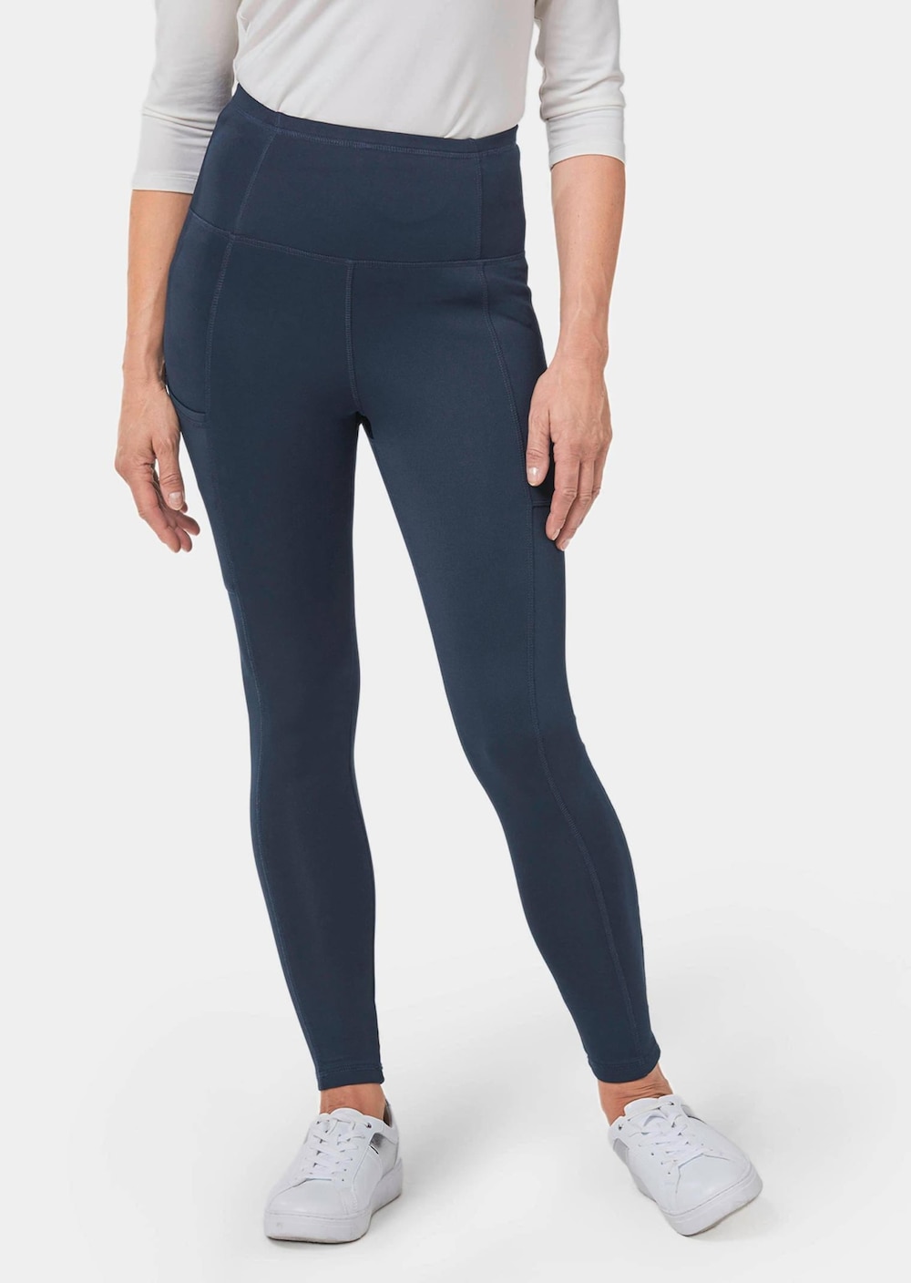 Große Größen Leggings mit Shaping-Effekt, Damen, grau, Größe: 21, Polyester/Elasthan, Happy Size DE Women von GOLDNER