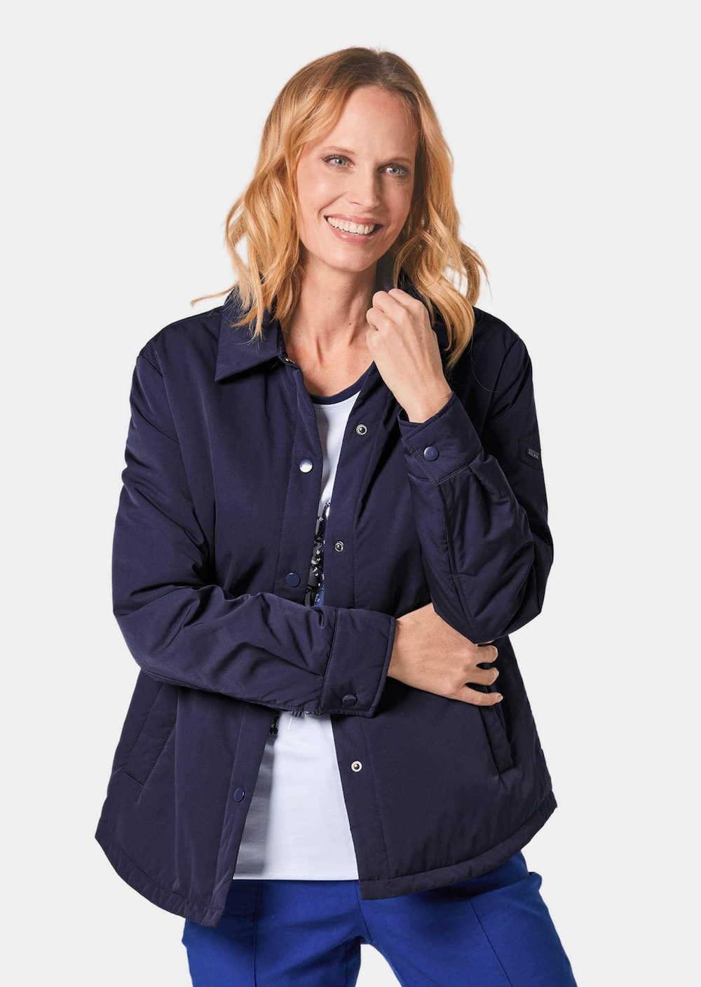 Große Größen Leicht wattierte Jacke, Damen, grau, Größe: 44, Polyester/Synthetische Fasern, Happy Size DE Women von GOLDNER