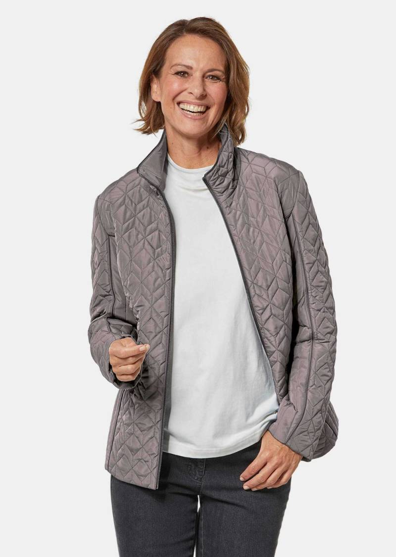 Große Größen Leicht wattierte Steppjacke, Damen, grau, Größe: 46, Polyester, Happy Size DE Women von GOLDNER