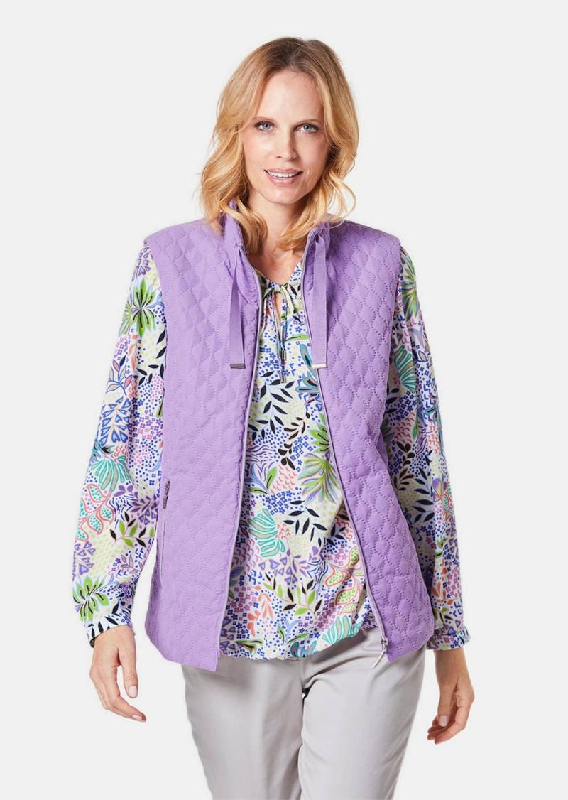 Große Größen Leichte Steppweste mit Stehkragen, Damen, lila, Größe: 23, Polyester, Happy Size DE Women von GOLDNER