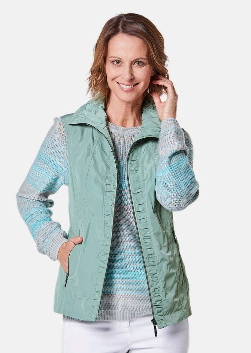 Große Größen Leichte Weste mit edlem Schimmer, Damen, türkis, Größe: 46, Polyester, Happy Size DE Women von GOLDNER