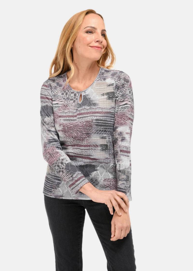 Große Größen Leichtes Druckshirt mit Allover-Design, Damen, rosa, Größe: 25, Polyester, Happy Size DE Women von GOLDNER