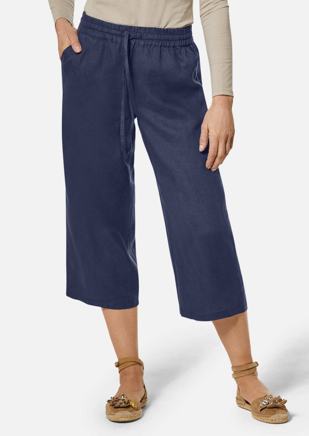 Große Größen Leinenhose, Damen, grau, Größe: 21, Leinen, Happy Size DE Women von GOLDNER