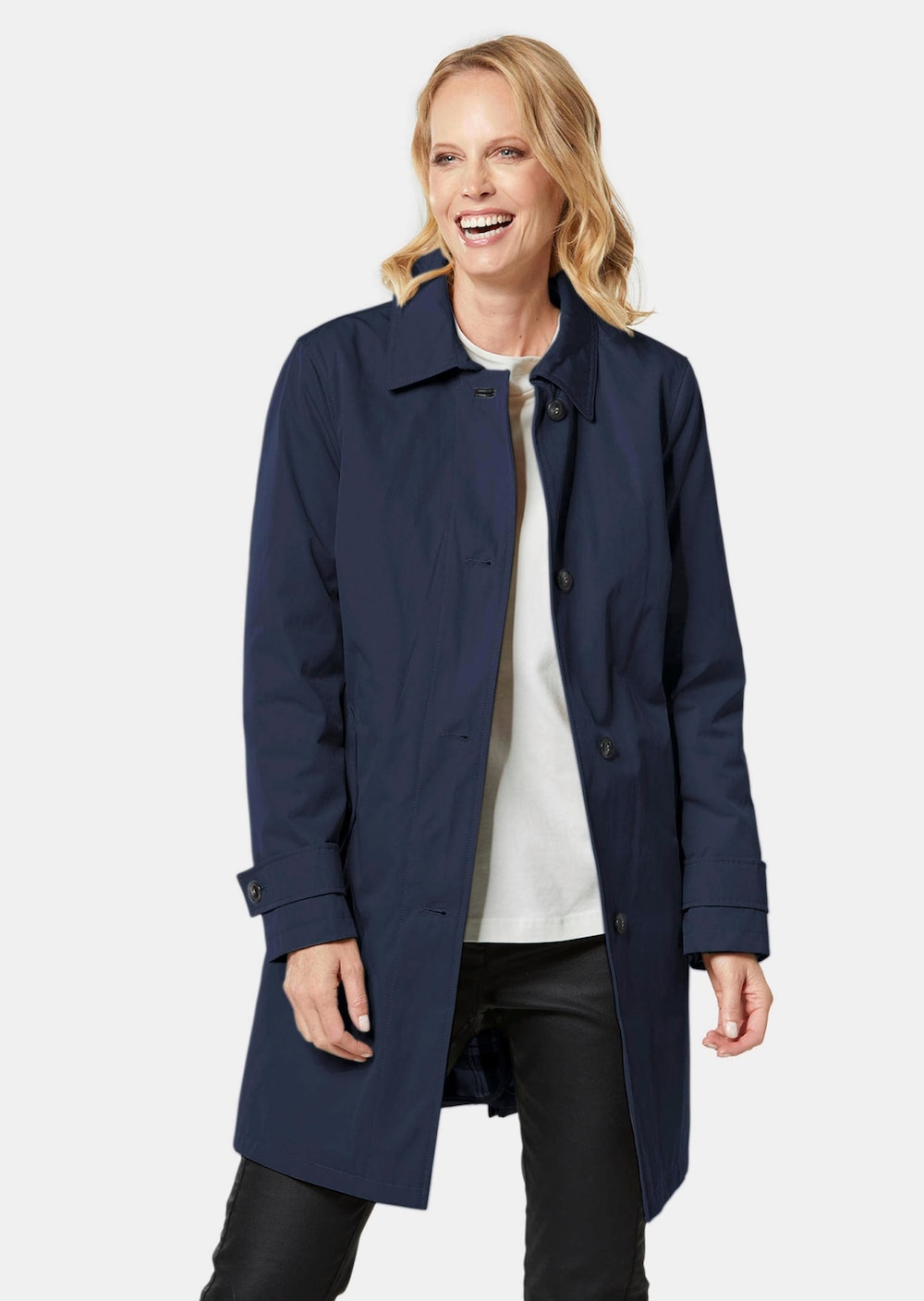 Große Größen Mantel für jede Jahreszeit, Damen, grau, Größe: 25, Polyester/Baumwolle, Happy Size DE Women von GOLDNER