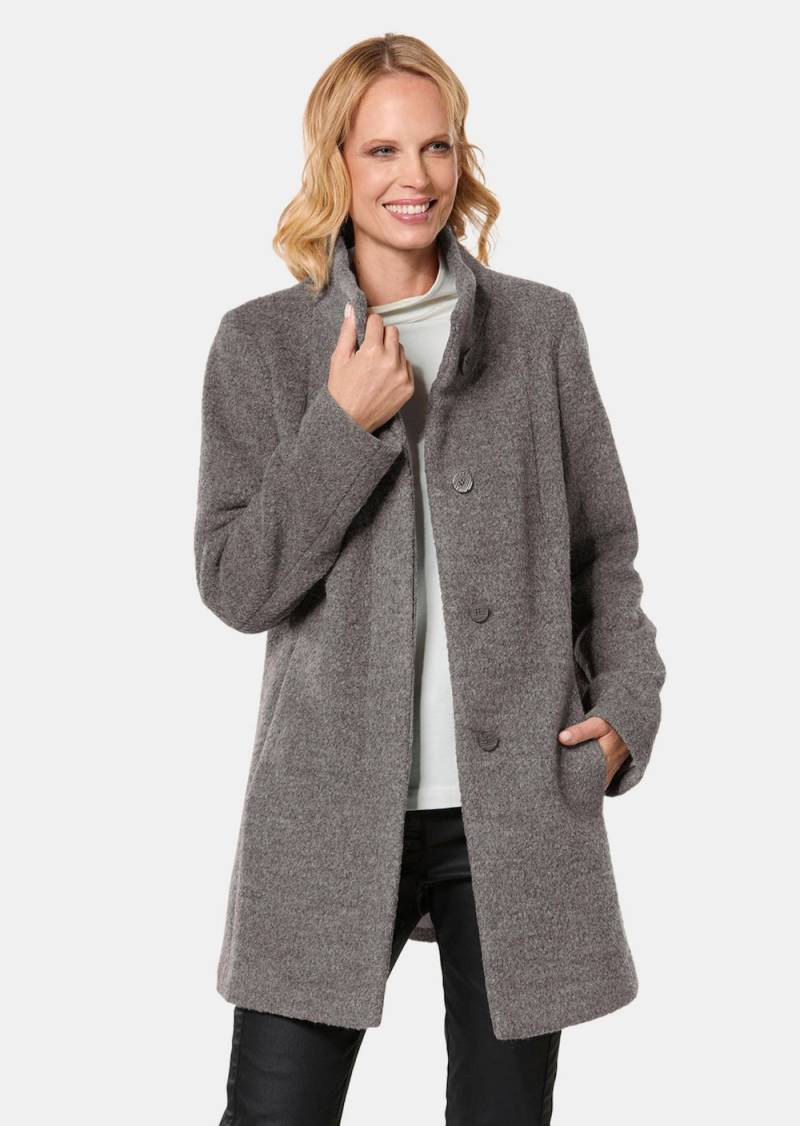 Große Größen Moderner Kurzmantel mit Wollanteil, Damen, grau, Größe: 24, Polyester/Wolle, Happy Size DE Women von GOLDNER