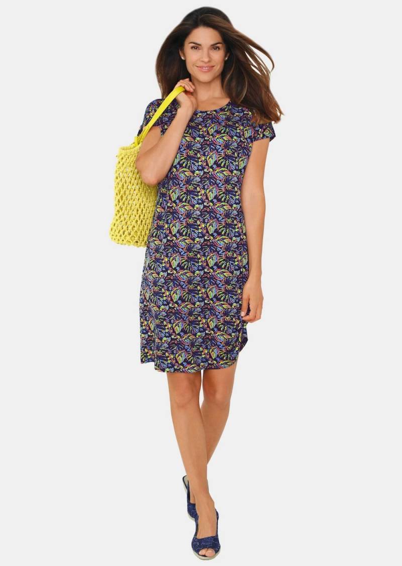 Große Größen Modernes Viskosekleid mit Allover-Print, Damen, grau, Größe: 46, Viskose, Happy Size DE Women von GOLDNER