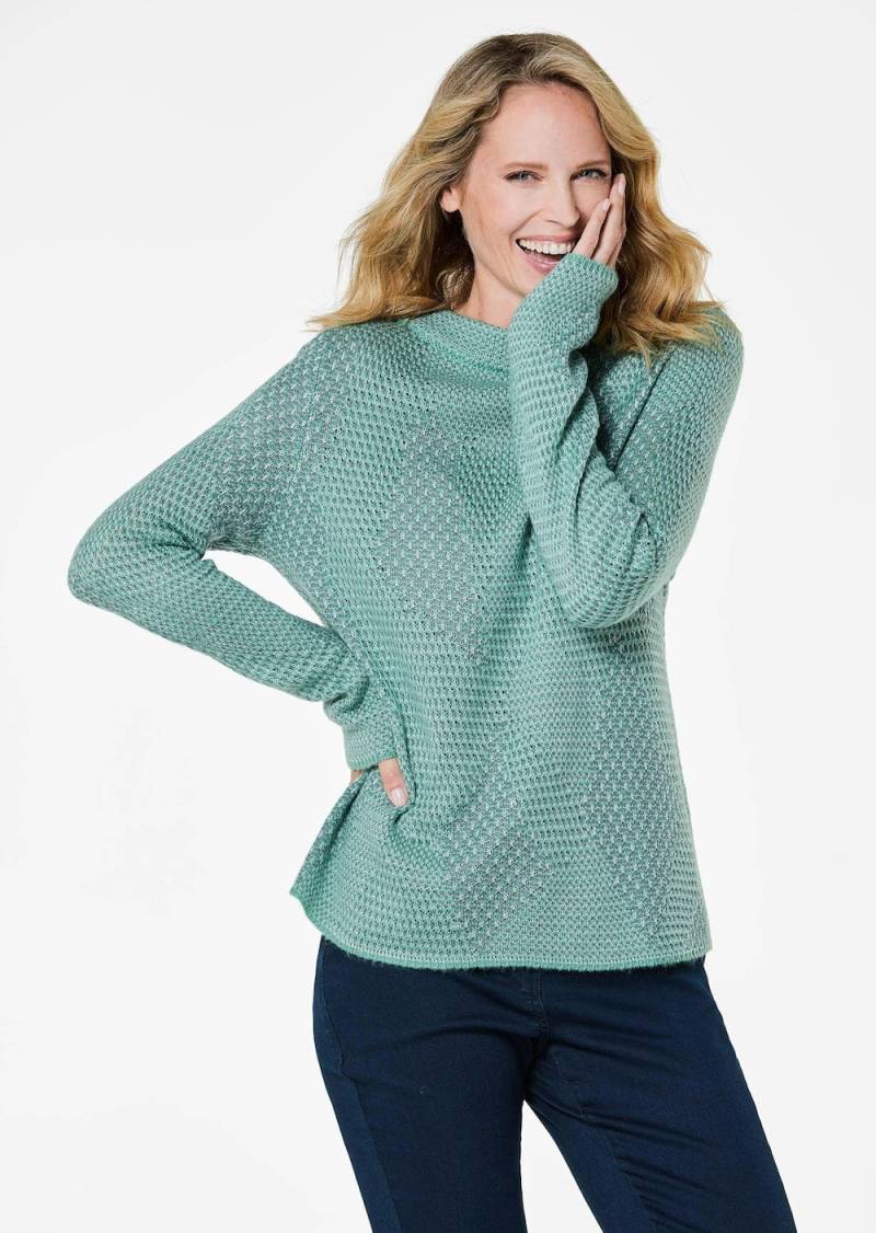 Große Größen Strickpullover im Reiskorn-Effekt, Damen, türkis, Größe: 24, Synthetische Fasern, Happy Size DE Women Große Größen Strickpullover im Reiskorn-Effekt, Damen, türkis, Größe: 24, Synthetische Fasern, Happy Size DE Women von GOLDNER