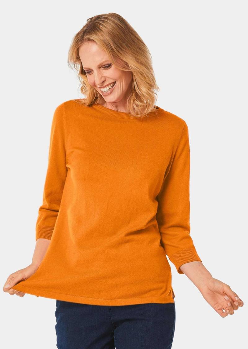 Große Größen Pullover aus hochwertigem Garn, Damen, gelb, Größe: 46, Baumwolle, Happy Size DE Women von GOLDNER