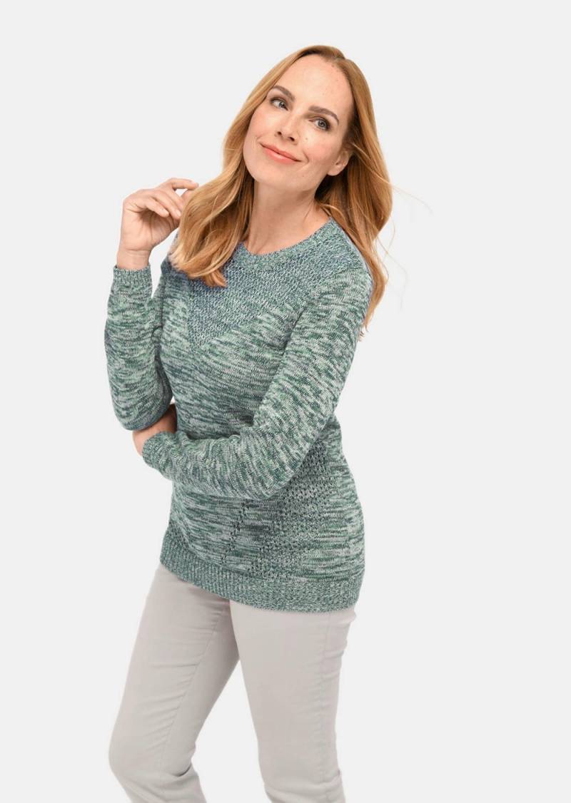 Große Größen Pullover mit Glanzgarn, Damen, grün, Größe: 44, Baumwolle, Happy Size DE Women von GOLDNER
