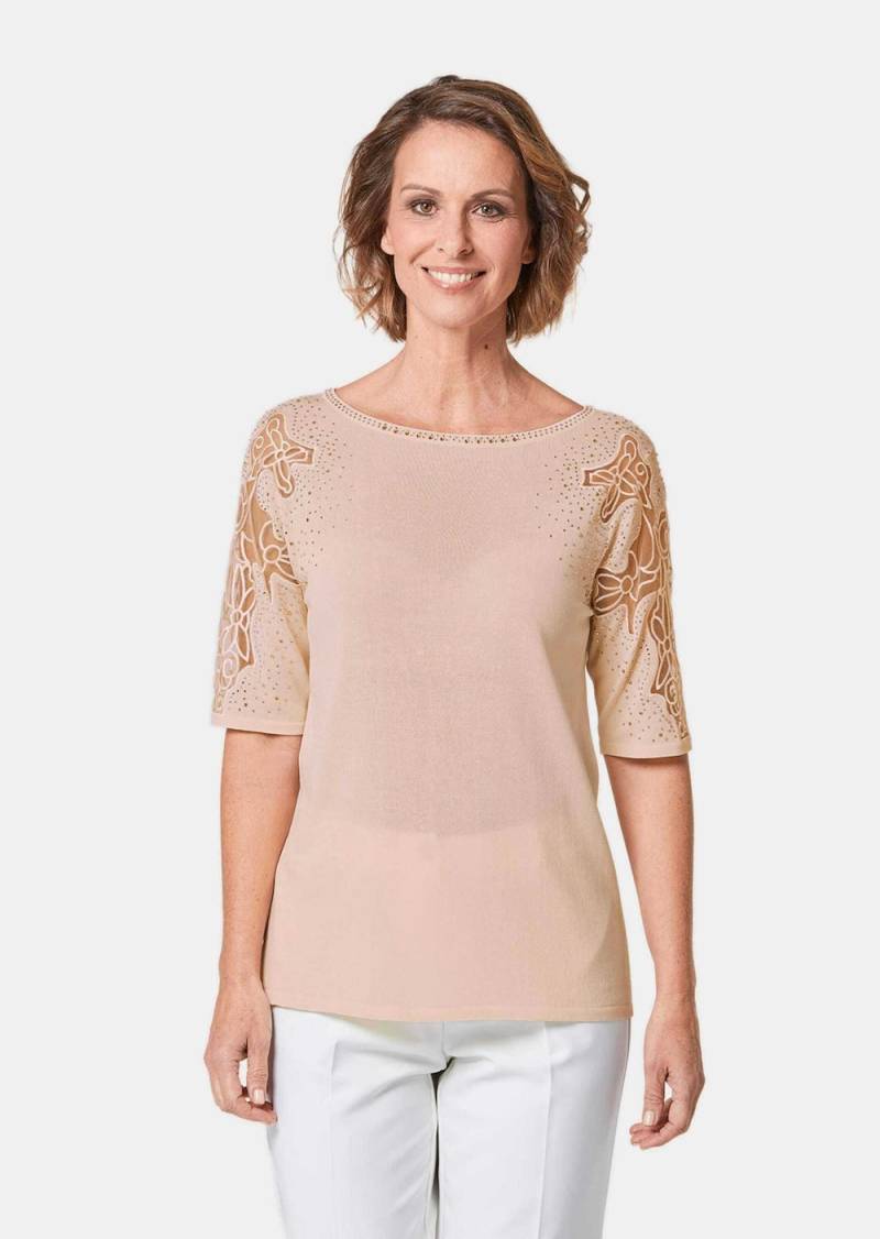 Große Größen Pullover mit Spitzeneinsätzen und Glanzsteinchen, Damen, orange, Größe: 50, Polyester/Viskose/Synthetische Fasern, Happy Size DE Women Große Größen Pullover mit Spitzeneinsätzen und Glanzsteinchen, Damen, orange, Größe: 50, Polyester/Viskose/Synthetische Fasern, Happy Size DE Women von GOLDNER