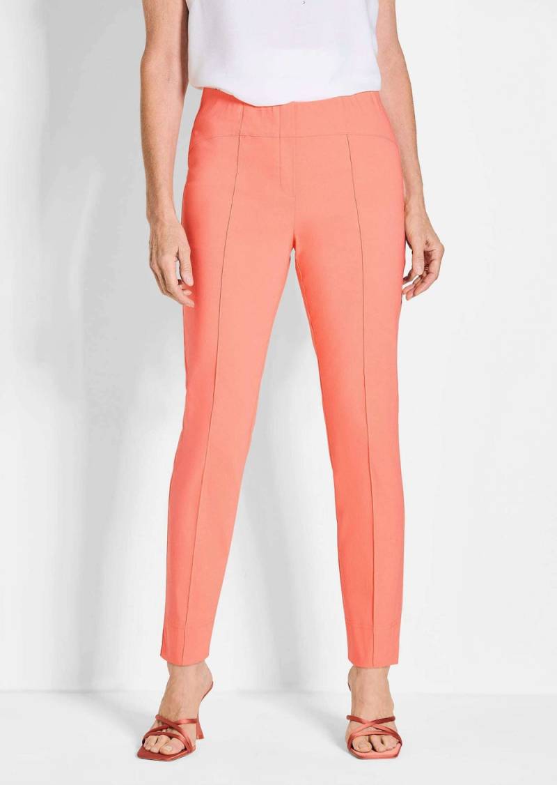 Große Größen Orange Hose LOUISA mit Biesen, Damen, orange, Größe: 48, Viskose/Synthetische Fasern, Happy Size DE Women von GOLDNER