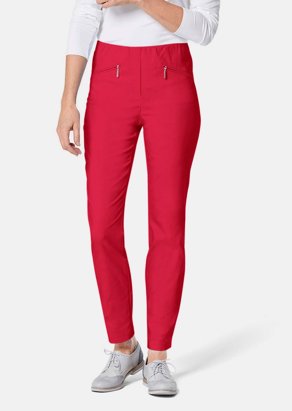 Große Größen Schlupfhose LOUISA mit Steppnähten, Damen, rot, Größe: 54, Baumwolle/Synthetische Fasern, Happy Size DE Women von GOLDNER