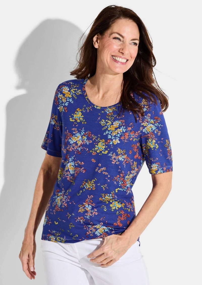 Große Größen Shirt, Damen, blau, Größe: 21, Viskose, Happy Size DE Women von GOLDNER