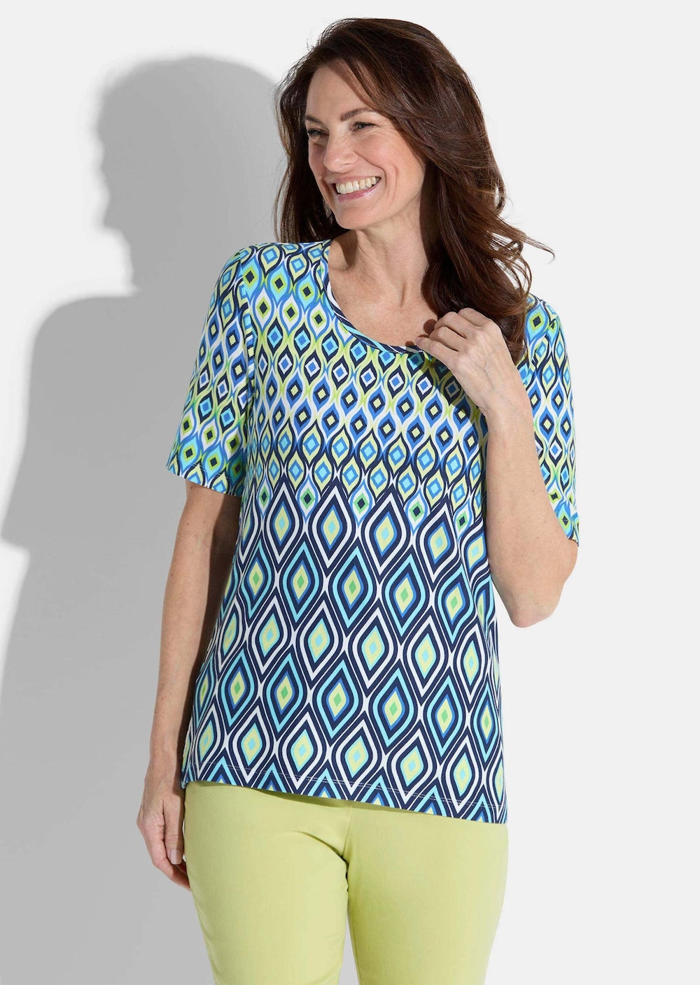 Große Größen Shirt, Damen, blau, Größe: 21, Viskose, Happy Size DE Women von GOLDNER