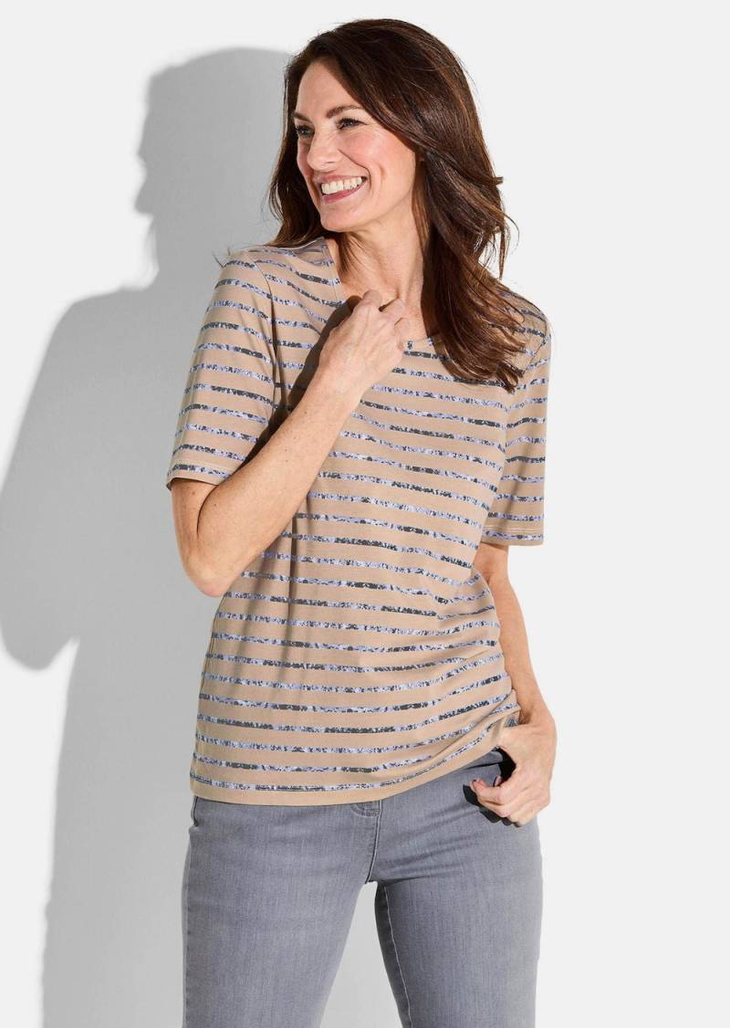 Große Größen Shirt, Damen, braun, Größe: 21, Baumwolle, Happy Size DE Women von GOLDNER