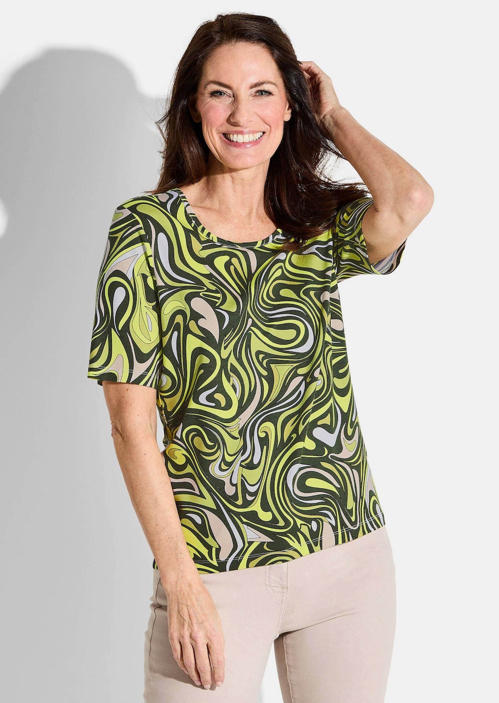 Große Größen Shirt, Damen, grau, Größe: 42, Baumwolle, Happy Size DE Women von GOLDNER