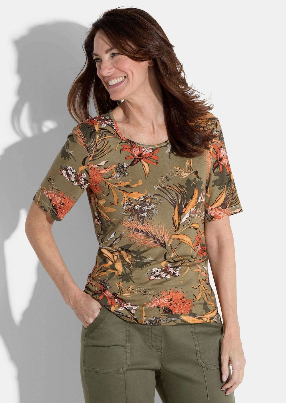 Große Größen Shirt, Damen, grau, Größe: 48, Viskose, Happy Size DE Women von GOLDNER