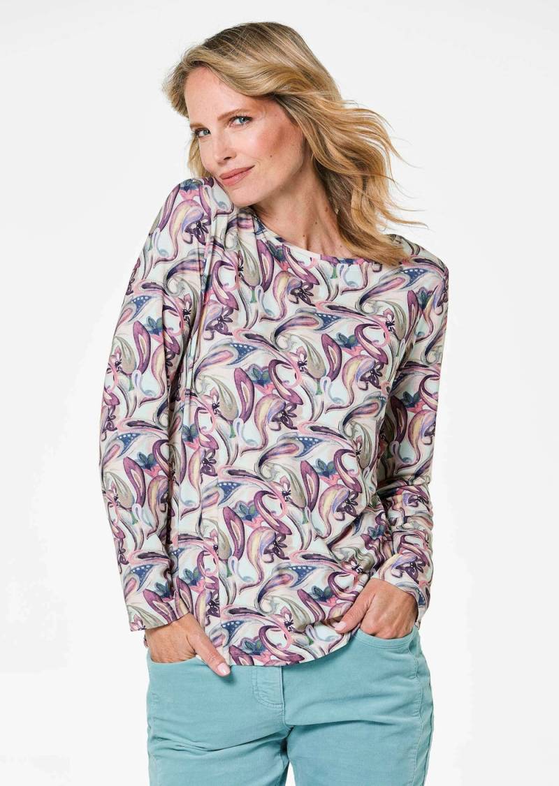 Große Größen Printshirt mit Paisley-Muster, Damen, rosa, Größe: 44, Viskose, Happy Size DE Women von GOLDNER