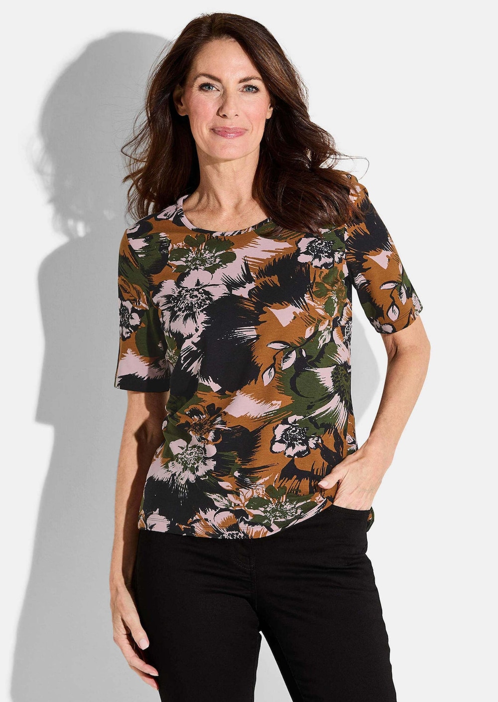 Große Größen Shirt, Damen, schwarz, Größe: 44, Viskose, Happy Size DE Women von GOLDNER