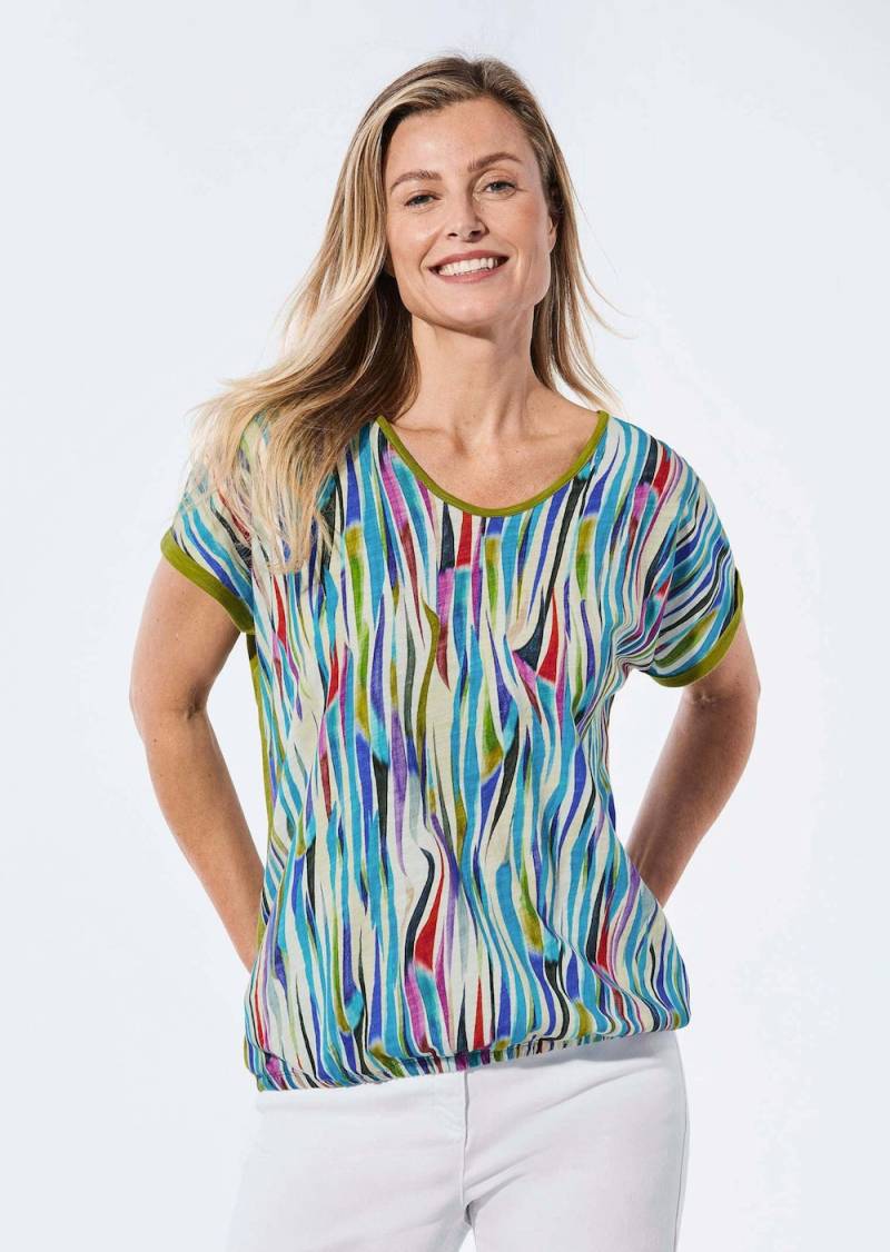 Große Größen Shirt aus Effektgarn, Damen, braun, Größe: 21, Baumwolle, Happy Size DE Women von GOLDNER