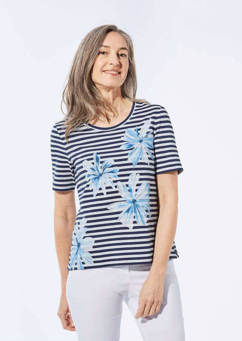 Große Größen Shirt in maritimem Look, Damen, grau, Größe: 23, Baumwolle, Happy Size DE Women von GOLDNER