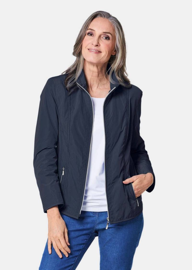 Große Größen Sportive Übergangsjacke mit Stehkragen, Damen, grau, Größe: 24, Polyester, Happy Size DE Women von GOLDNER