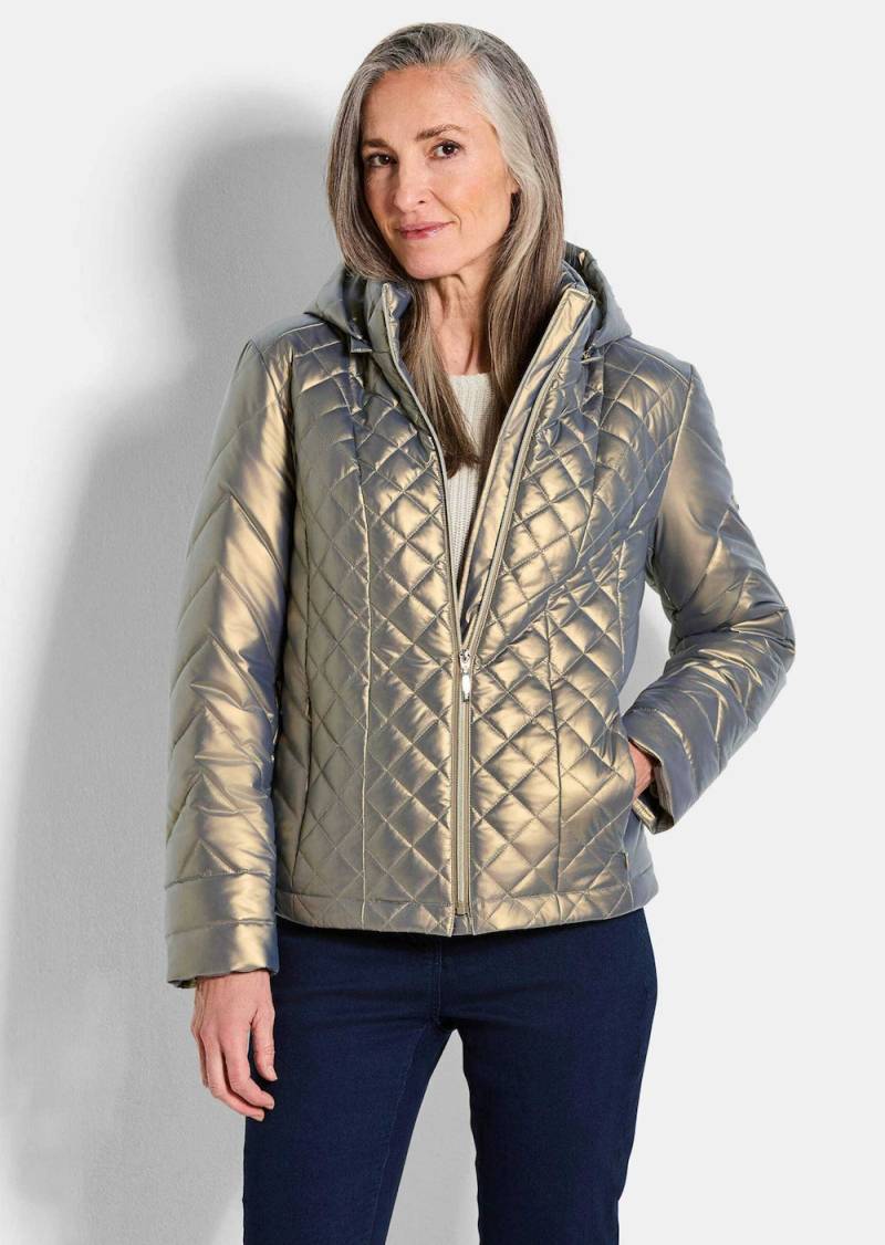 Große Größen Steppjacke im Metallic-Look, Damen, gelb, Größe: 50, Polyester/Synthetische Fasern, Happy Size DE Women von GOLDNER