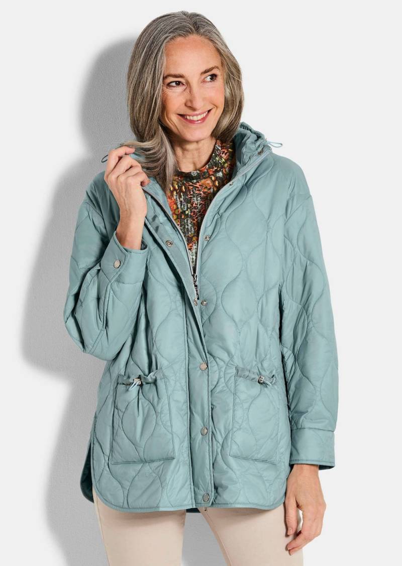 Große Größen Steppjacke im Overshirt-Look, Damen, grau, Größe: 46, Polyester/Synthetische Fasern, Happy Size DE Women von GOLDNER