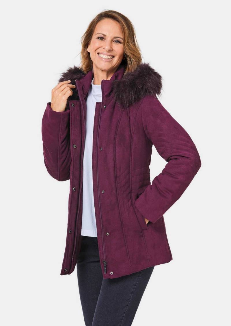Große Größen Steppjacke mit Kapuze, Damen, lila, Größe: 23, Polyester/Synthetische Fasern, Happy Size DE Women von GOLDNER