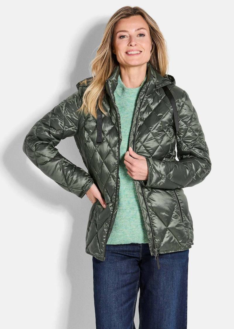 Große Größen Steppjacke mit Rautenmuster, Damen, grau, Größe: 24, Polyester/Synthetische Fasern, Happy Size DE Women von GOLDNER