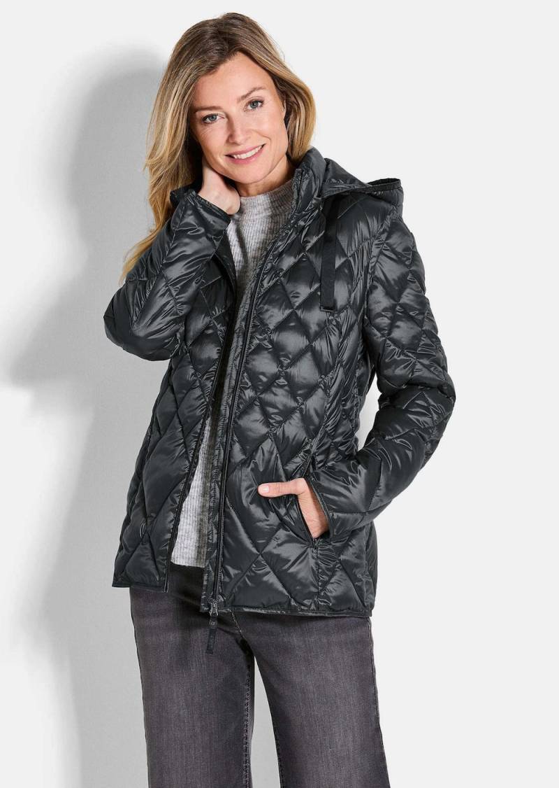 Große Größen Steppjacke mit Rautenmuster, Damen, grau, Größe: 46, Polyester/Synthetische Fasern, Happy Size DE Women von GOLDNER