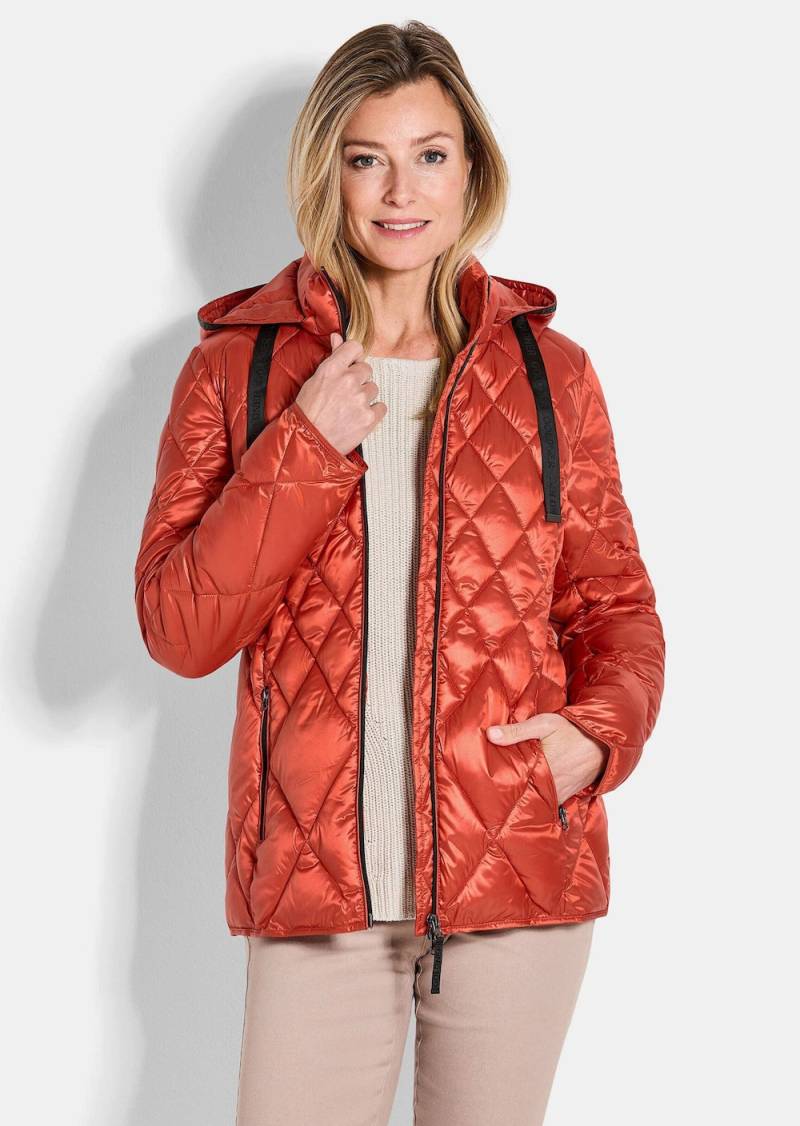 Große Größen Steppjacke mit Rautenmuster, Damen, orange, Größe: 52, Polyester/Synthetische Fasern, Happy Size DE Women von GOLDNER