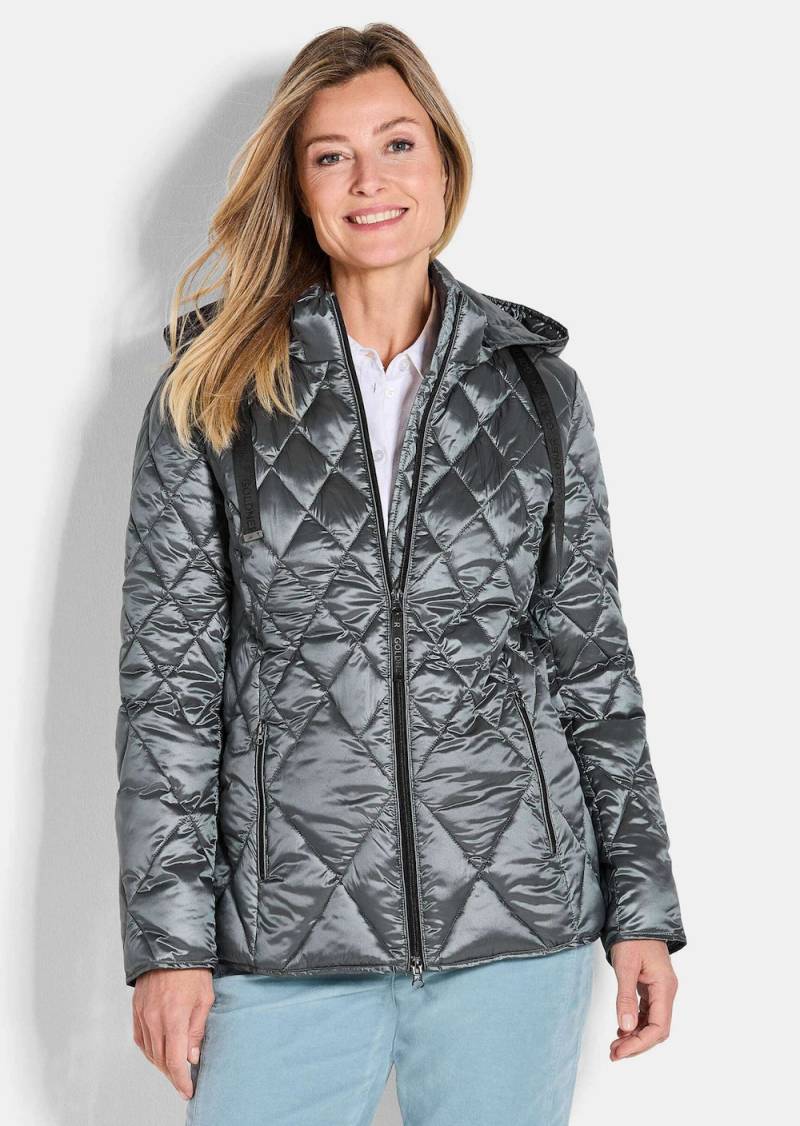 Große Größen Steppjacke mit Rautenmuster, Damen, türkis, Größe: 21, Polyester/Synthetische Fasern, Happy Size DE Women von GOLDNER