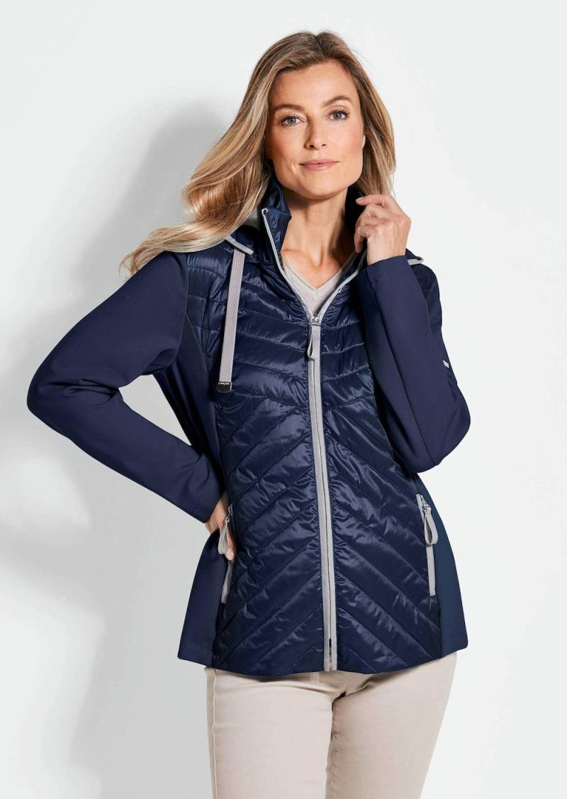 Große Größen Steppjacke mit abnehmbarer Kapuze, Damen, grau, Größe: 52, Polyester/Viskose/Synthetische Fasern, Happy Size DE Women von GOLDNER