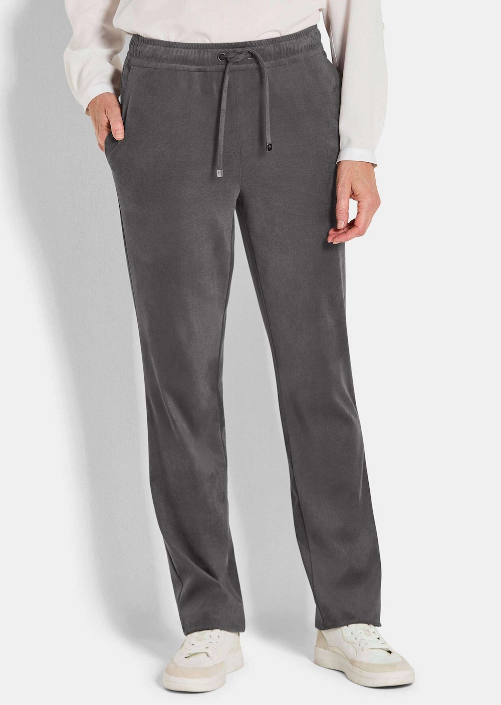 Große Größen Freizeithose SARA, Damen, grau, Größe: 26, Polyester/Elasthan, Happy Size DE Women von GOLDNER