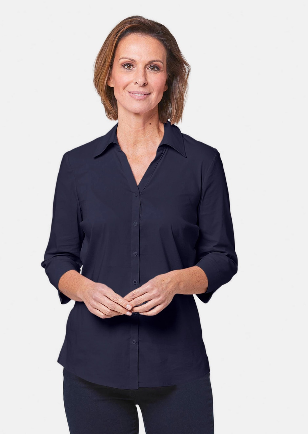 Große Größen Stretchbequeme Bluse mit Baumwolle, Damen, grau, Größe: 24, Baumwolle/Synthetische Fasern, Happy Size DE Women Große Größen Stretchbequeme Bluse mit Baumwolle, Damen, grau, Größe: 24, Baumwolle/Synthetische Fasern, Happy Size DE Women von GOLDNER