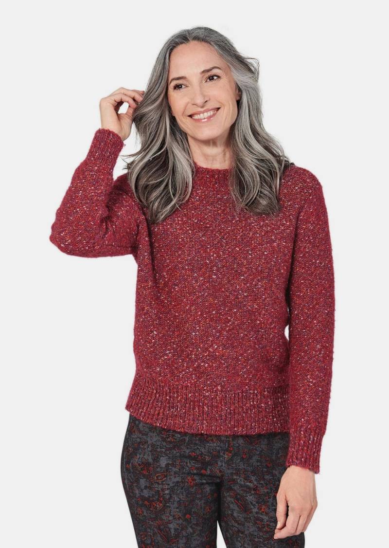 Große Größen Strickpullover in Boucle Optik, Damen, rot, Größe: 25, Polyester/Synthetische Fasern, Happy Size Women von GOLDNER
