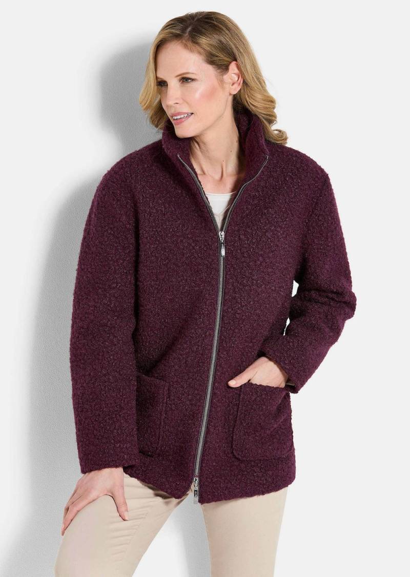 Große Größen Stilvolle Kurzjacke mit Stehkragen, Damen, lila, Größe: 48, Polyester, Happy Size DE Women von GOLDNER