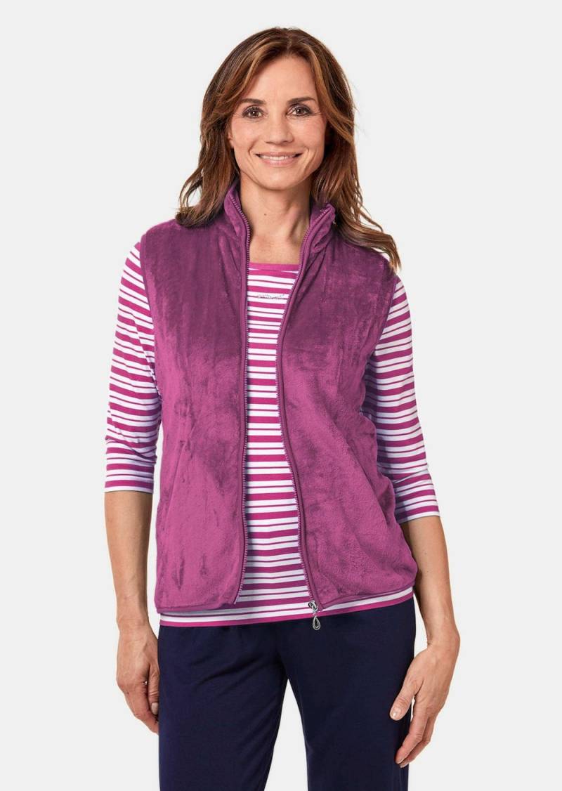 Große Größen Teddy-Weste aus flauschigen Fleece, Damen, rot, Größe: 42, Polyester/Viskose, Happy Size DE Women von GOLDNER