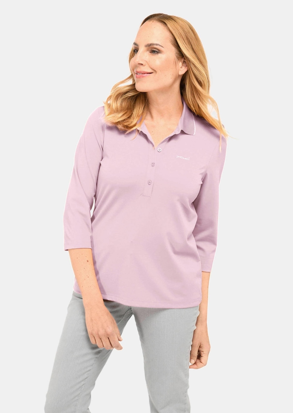 Große Größen Trageangenehmes Poloshirt aus hochwertiger Micro-Modal Qualität, Damen, rot, Größe: 48, Synthetische Fasern/Nylon, Happy Size DE Women von GOLDNER
