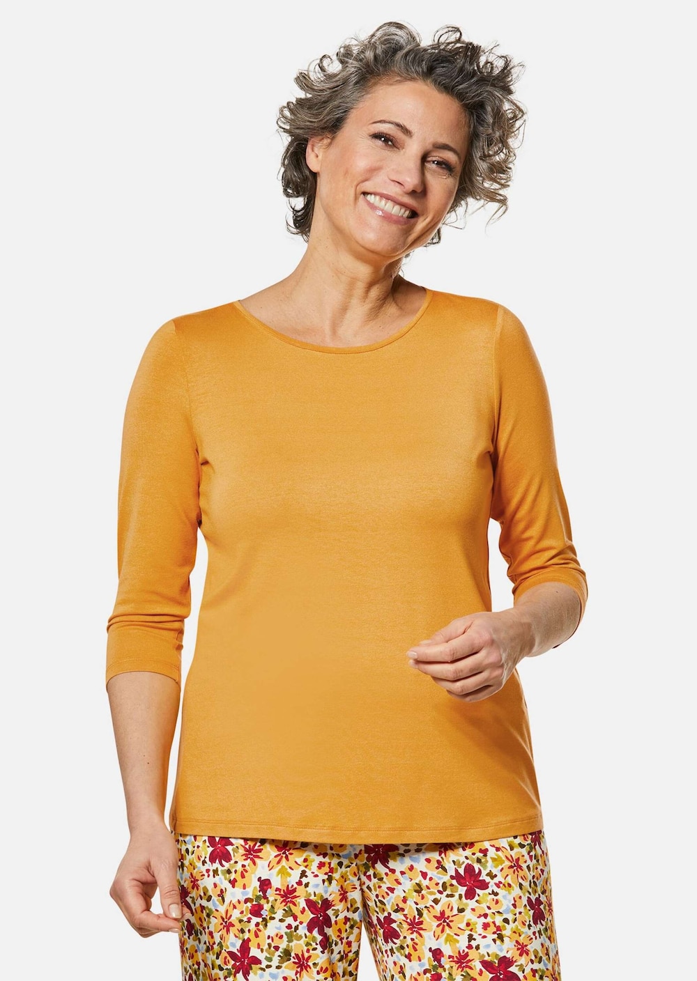 Große Größen Trageangenehmes Stretch-Viskoseshirt, Damen, gelb, Größe: 23, Viskose, Happy Size DE Women von GOLDNER